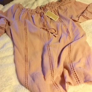 Michael Kors Blush Peasant Top